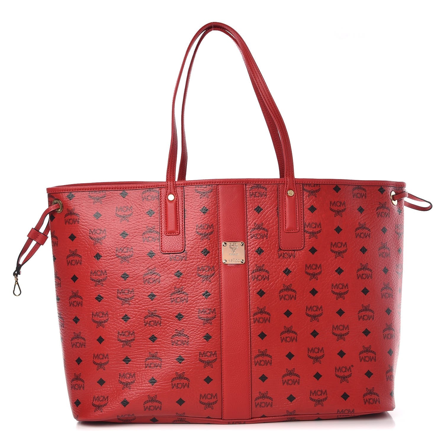 MCM Visetos Large Liz Reversible Shopper Tote Ruby Red 1 of 12
