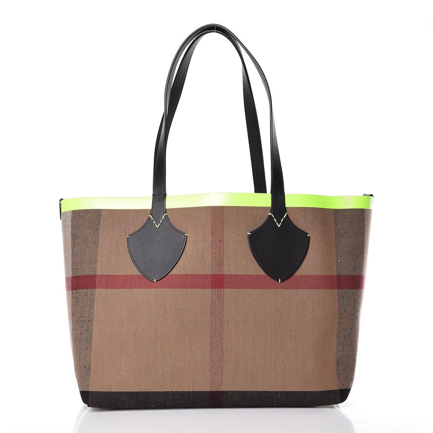 Canvas Mega Check The Giant Reversible Tote Black Neon Yellow