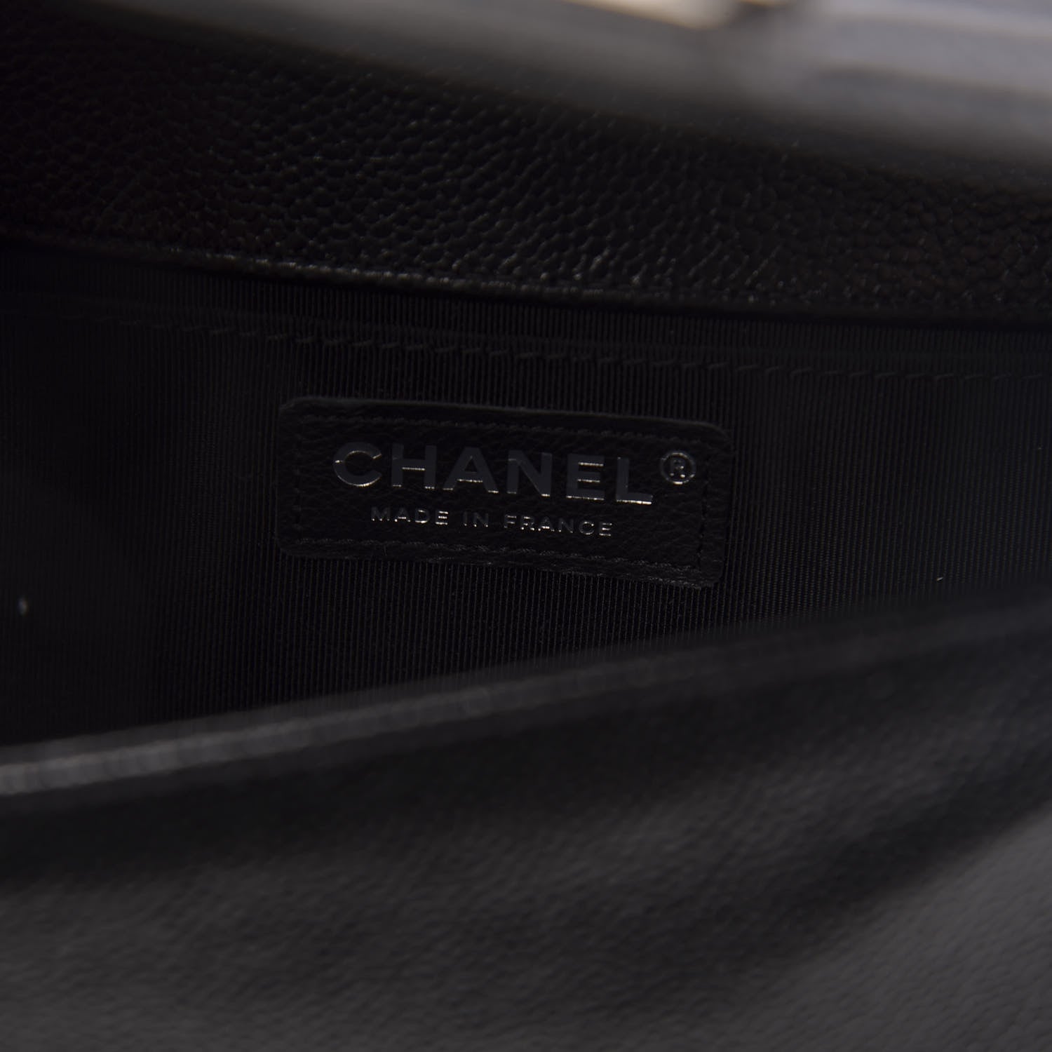 Chanel Caviar Chevron Quilted Medium Boy Flap Black 6 of 10
