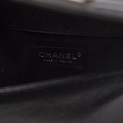 Chanel Caviar Chevron Quilted Medium Boy Flap Black 6 of 10