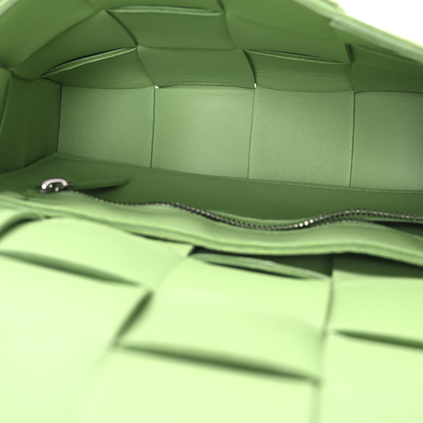 Nappa Maxi Intreccio Cassette Bag Pistachio