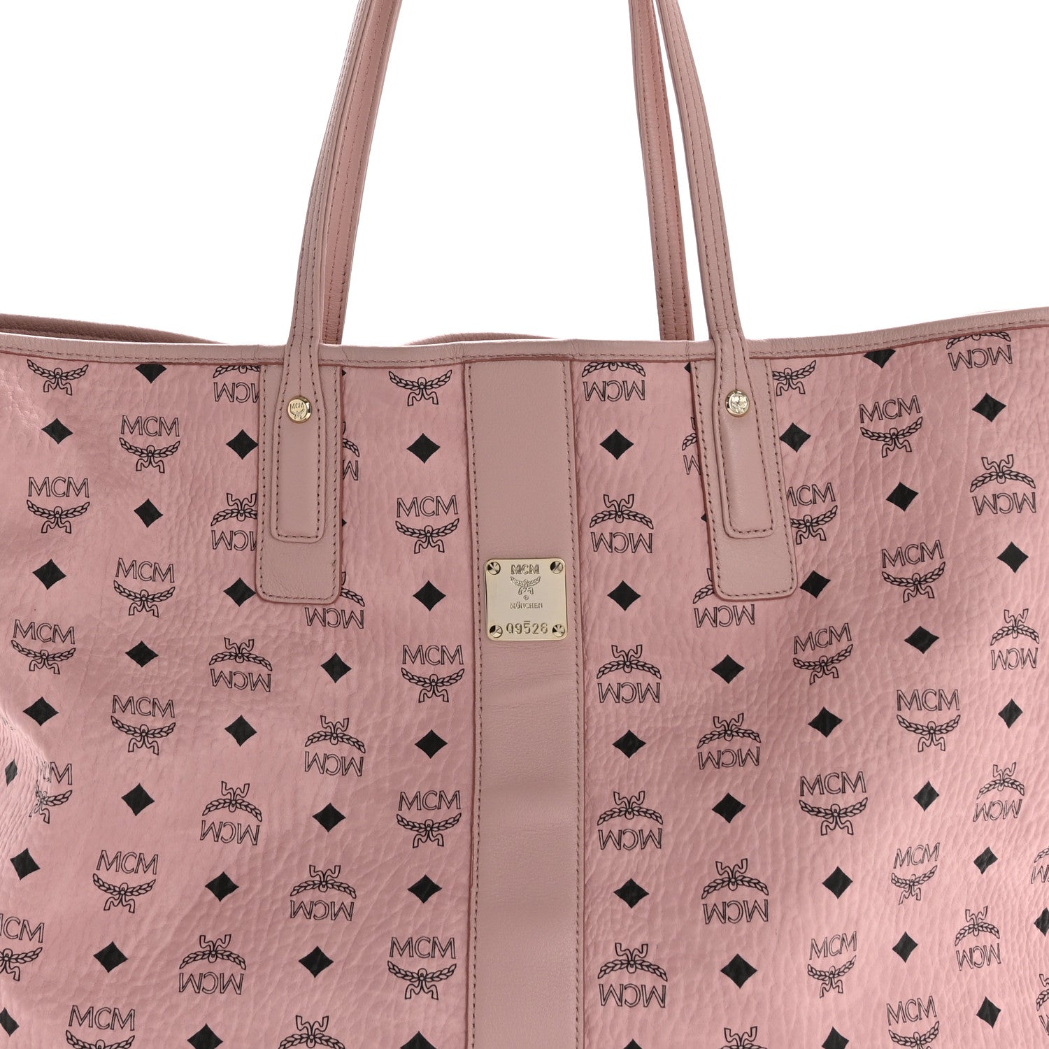 MCM Visetos Large Liz Reversible Shopper Tote Soft Pink 10 of 18