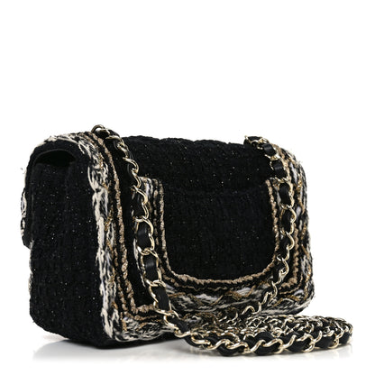 Chanel Tweed Braided Mini Rectangular Flap Black 3 of 11