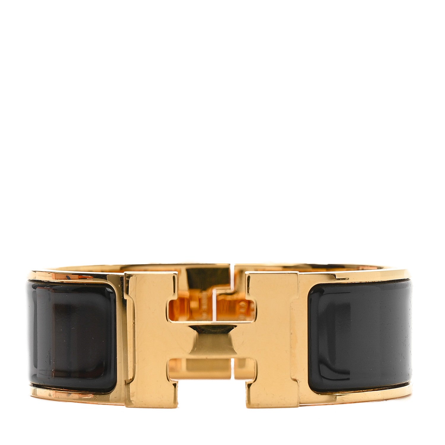 Hermes Enamel Wide Clic Clac H Bracelet PM Black 1 of 5