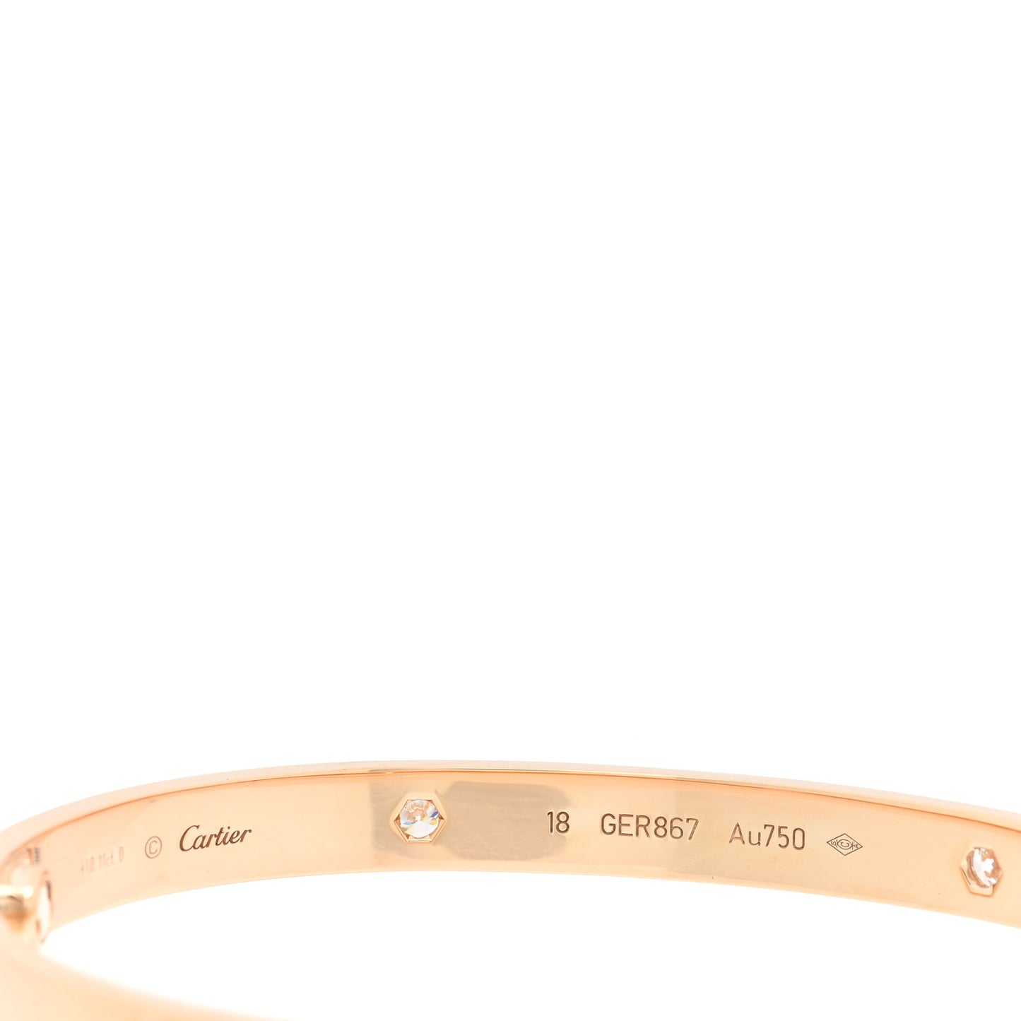 18K Pink Gold 4 Diamond LOVE Bracelet 18