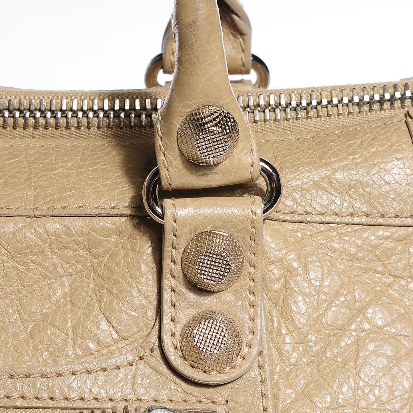 Agneau Giant 12 Silver Hardware Work Latte