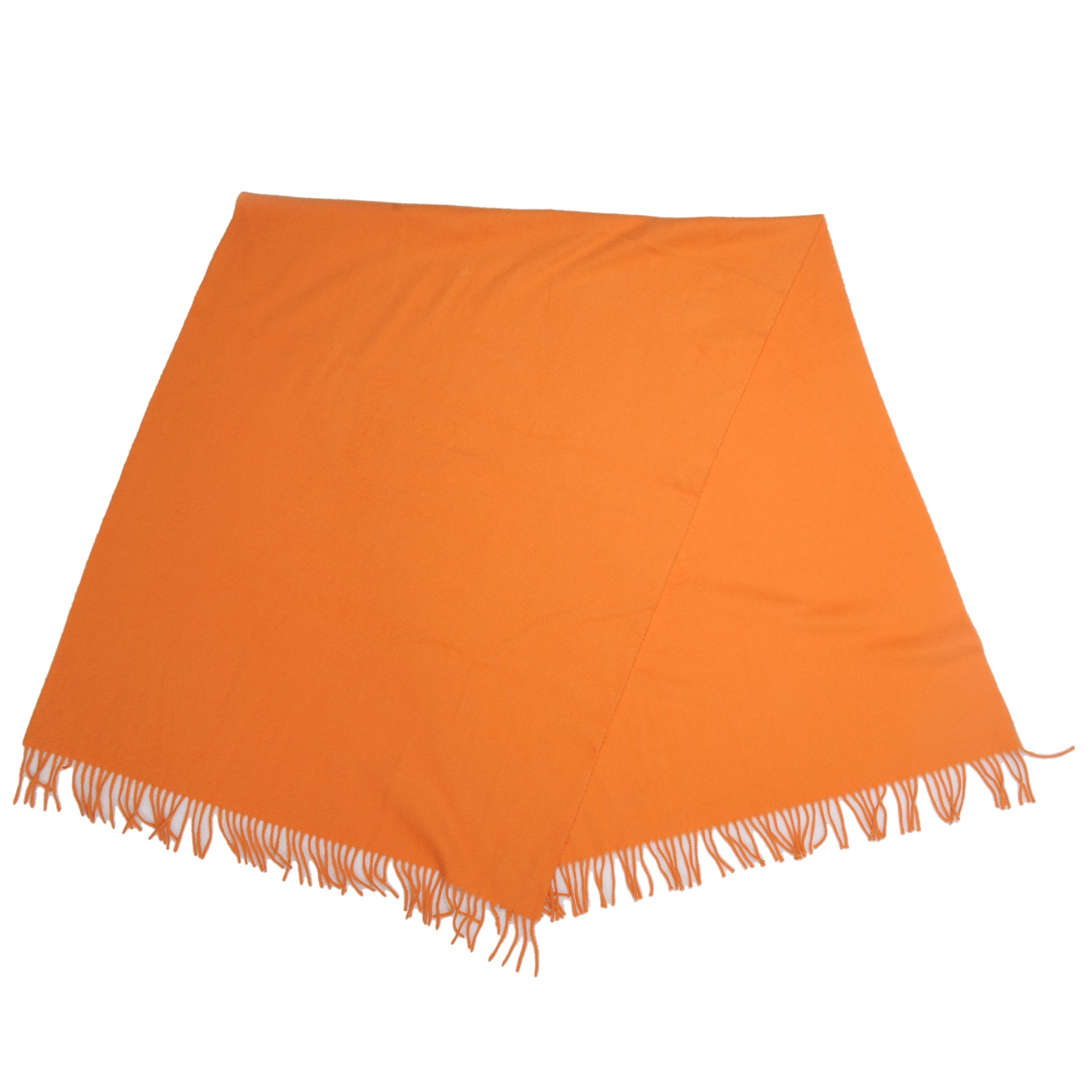 Hermes Cashmere Fringe Scarf Orange 1 of 4