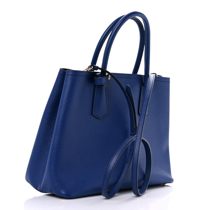 Prada Saffiano Cuir Medium Double Bag Inchiostro 4 of 9