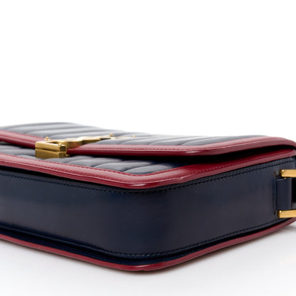 Saint Laurent Calfskin Matelasse Monogram Chain Bag Red Navy 11 of 11