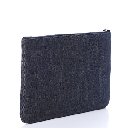 Chanel Denim Medium Deauville Pouch Dark Blue 2 of 6