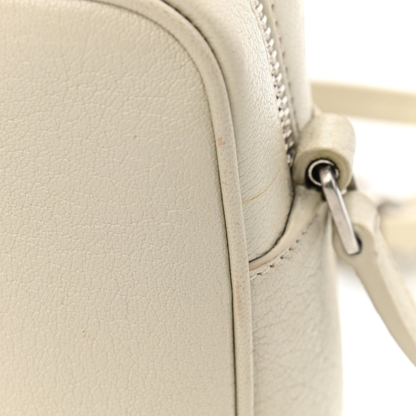 Lambskin Monogram Small Lou Camera Bag White