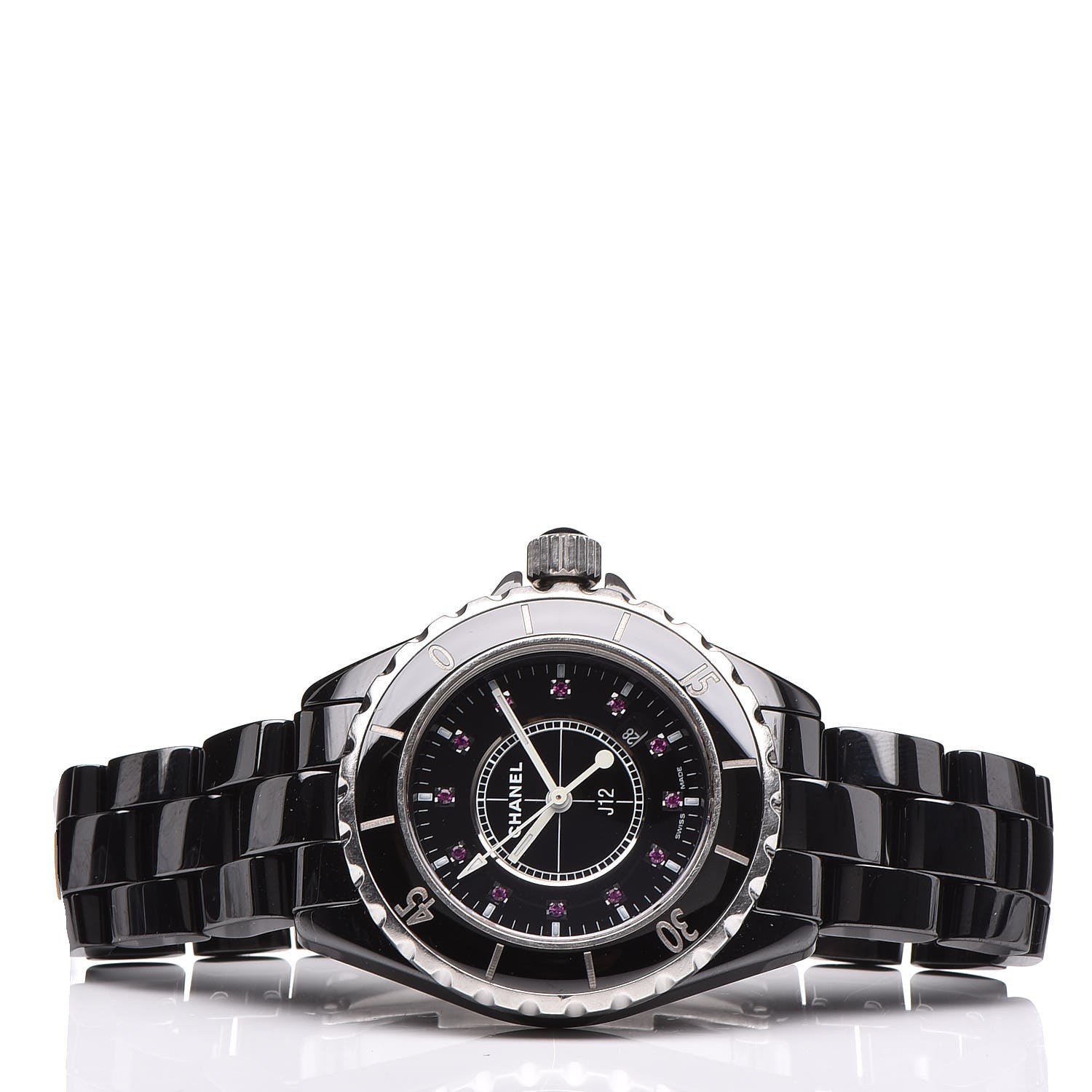 Chanel Stainless Steel Ceramic Ruby 33mm J12 Quartz Watch Black 3 of 7