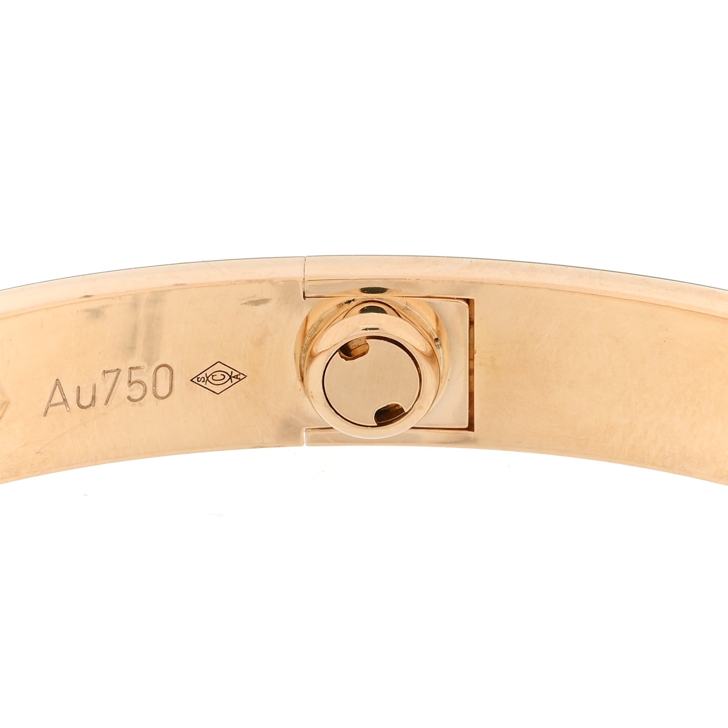 18K Yellow Gold 10 Diamond LOVE Bracelet 17