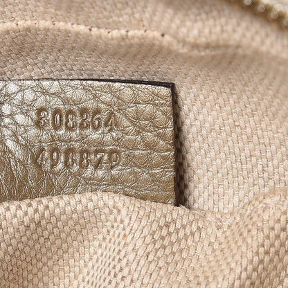 Gucci Metallic Pebbled Calfskin Small Soho Disco Bag Golden Beige 6 of 8