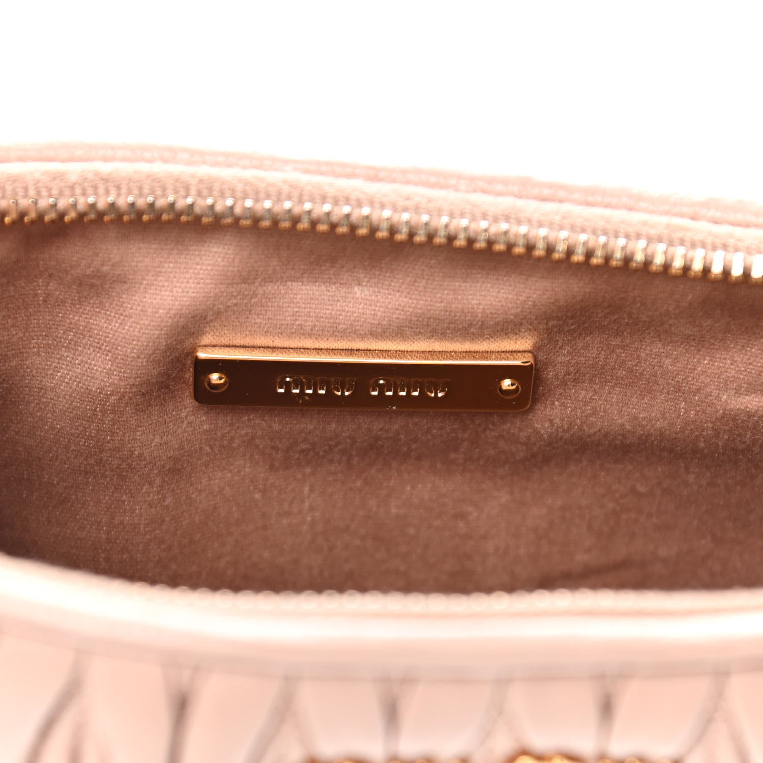 Miu Miu Nappa Matelasse Wristlet Cammeo 12 of 15