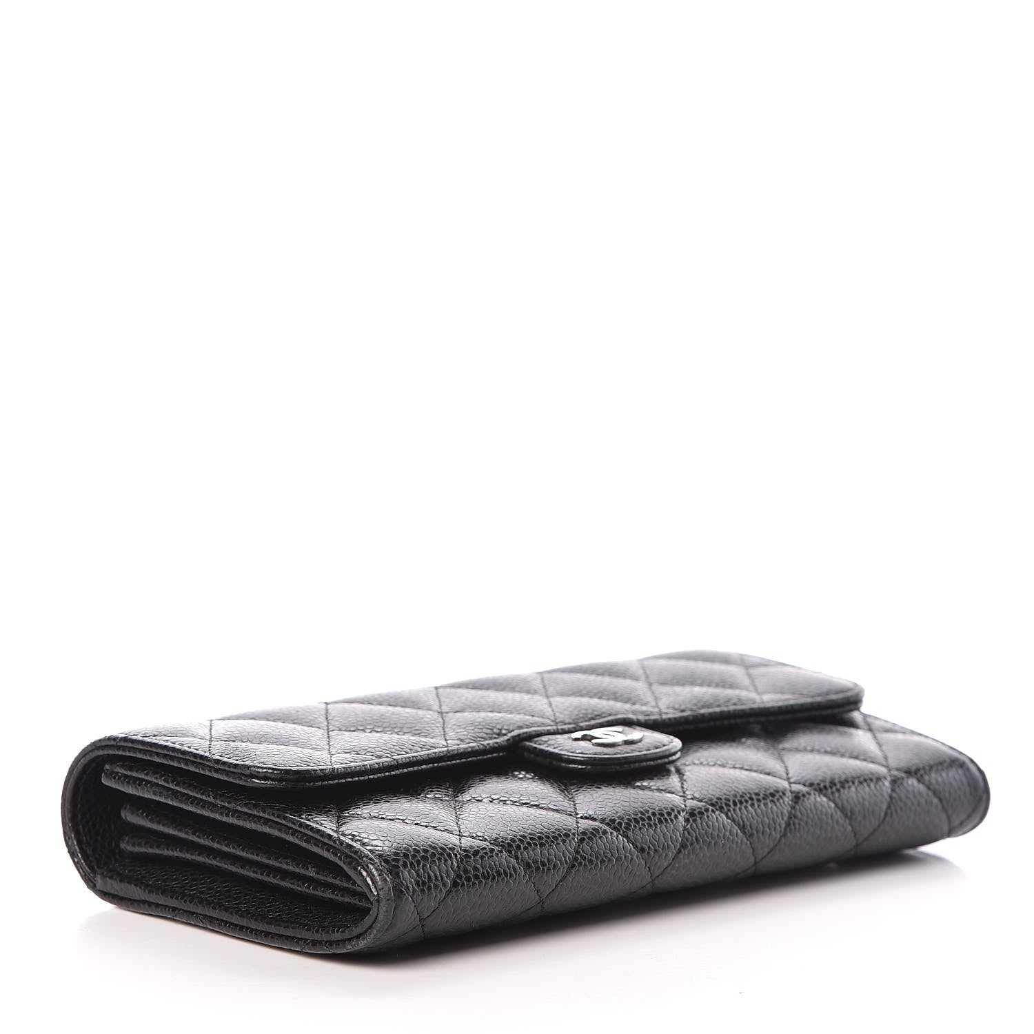 Chanel Caviar Quilted Large Gusset Flap Wallet Black 4 of 10
