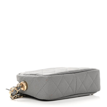 Chanel Caviar Quilted Mini Coco Tassel Camera Case Grey 4 of 12