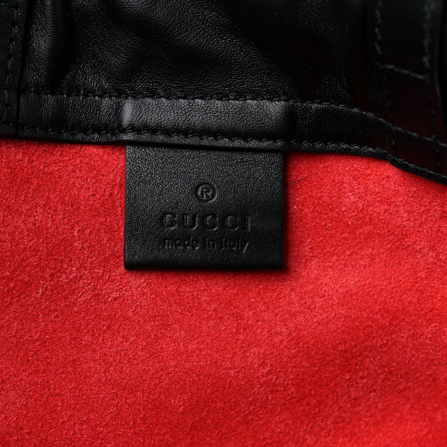 Calfskin Mens Logo Drawstring Backpack Red