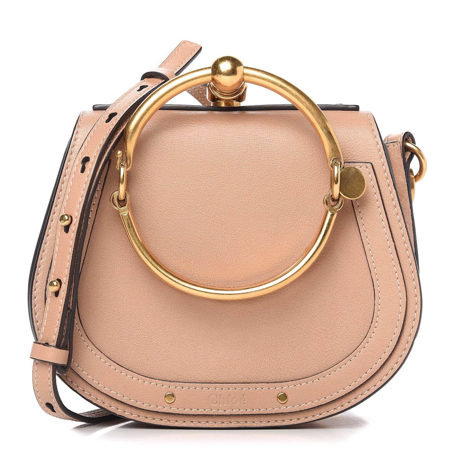 Chloe Calfskin Suede Small Nile Bracelet Bag Biscotti Beige 1 of 10