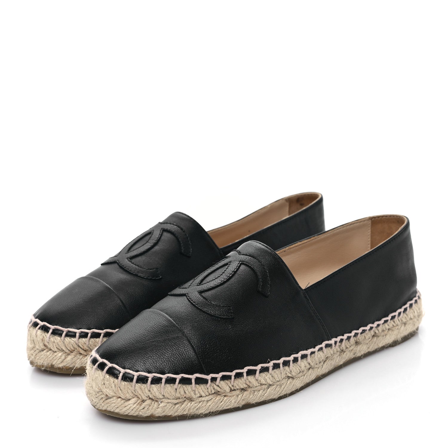 Chanel Lambskin CC Espadrilles 37 Black 3 of 9