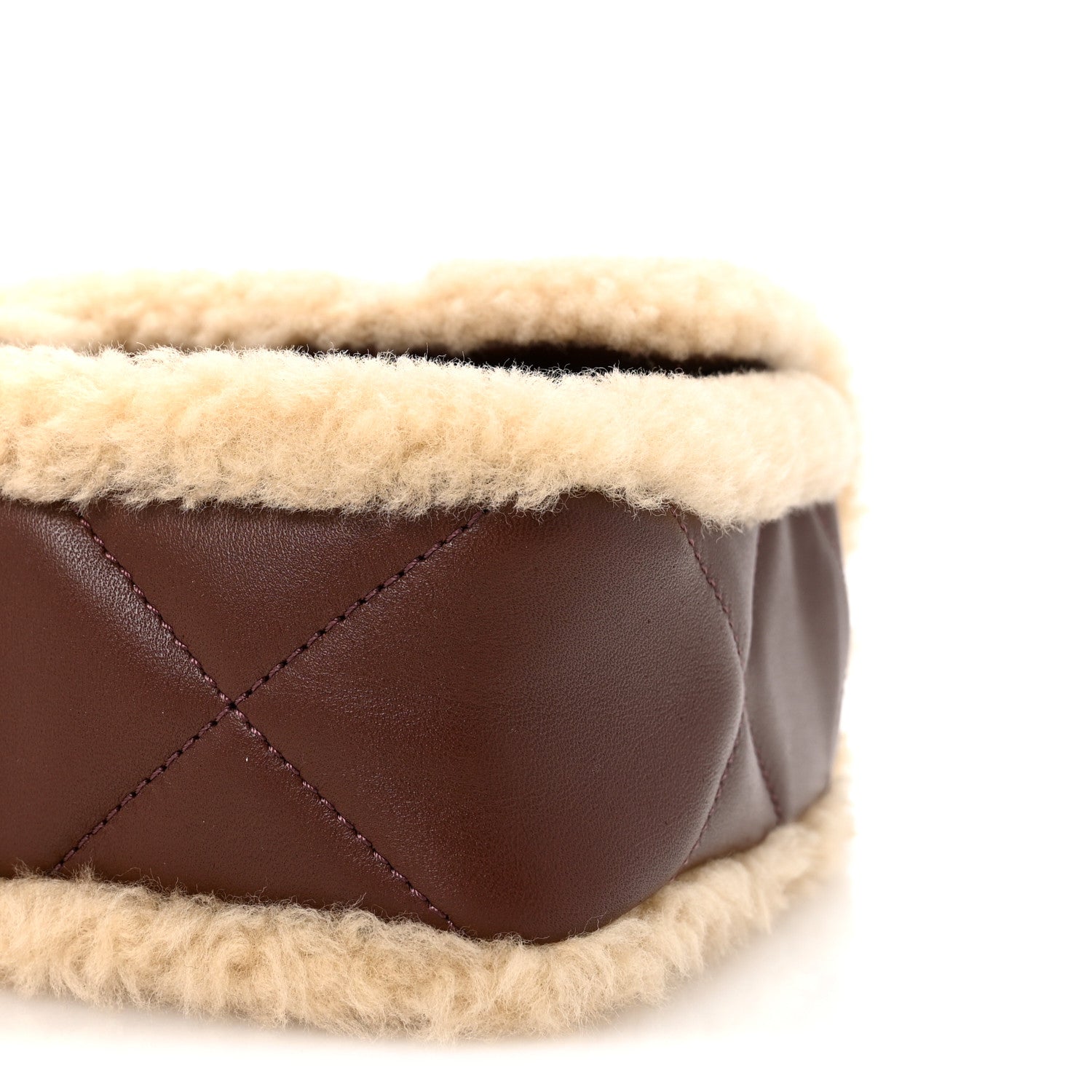 Chanel Shearling Lambskin Quilted Furry Coco Flap Dark Brown Beige 18 of 21
