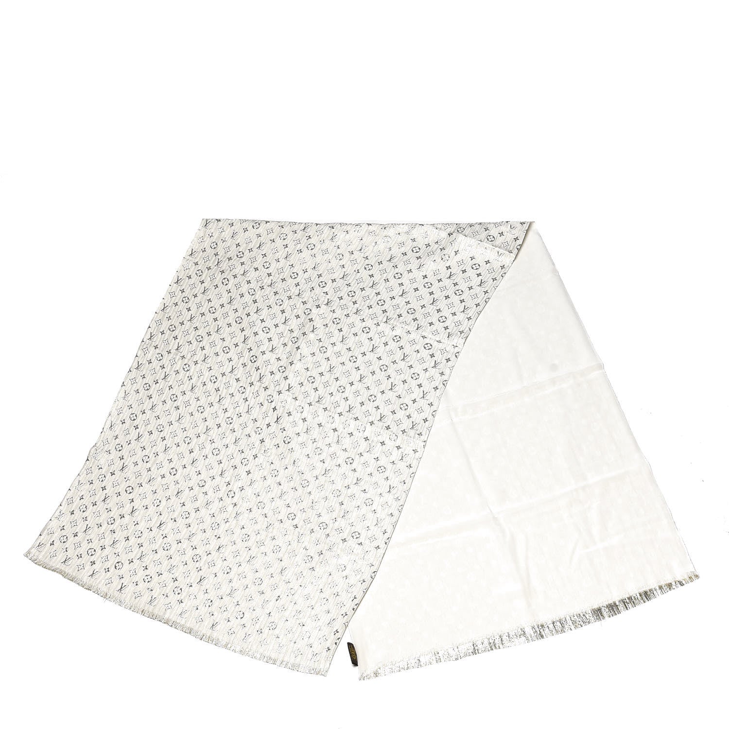 Louis Vuitton Silk Monogram So Glitter Stole White 3 of 5