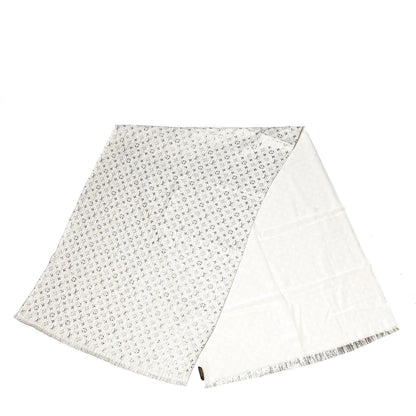 Louis Vuitton Silk Monogram So Glitter Stole White 3 of 5