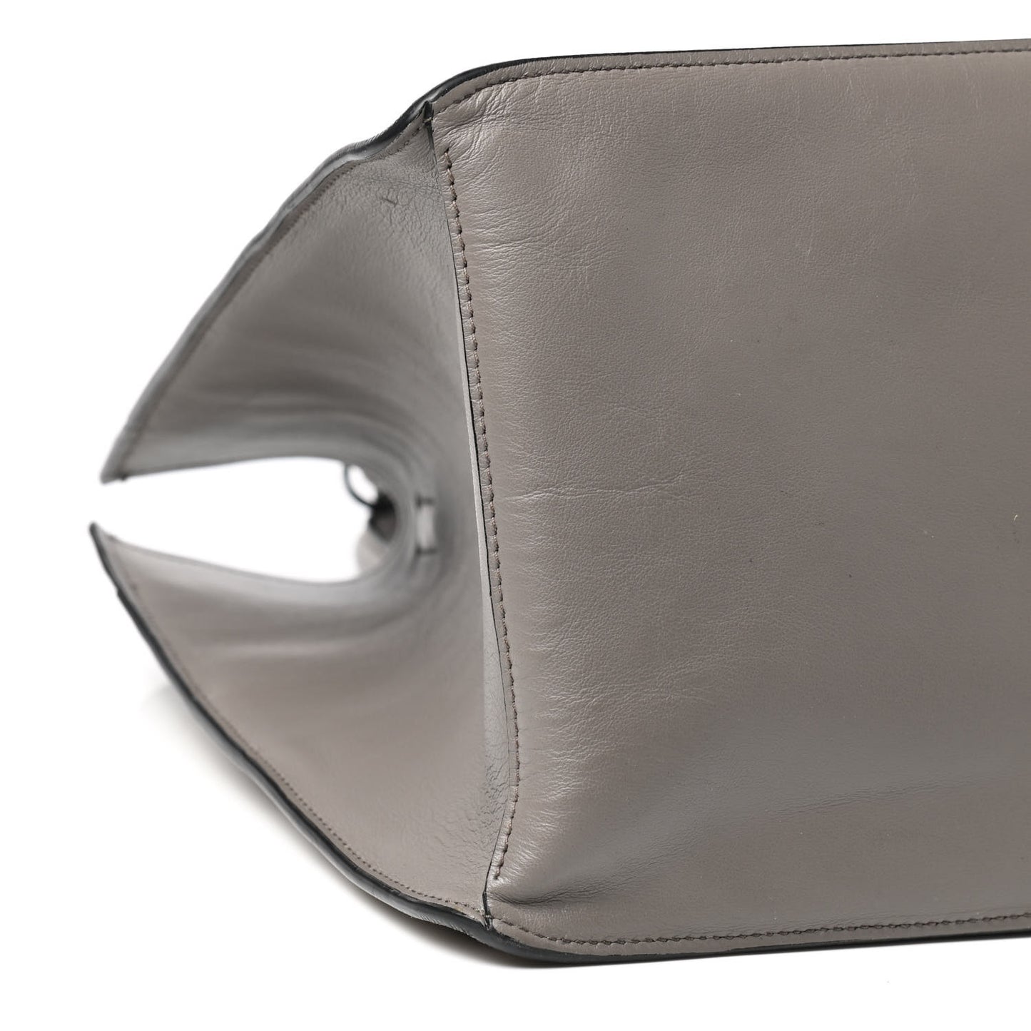 City Calfskin Large Etiquette Tote Light Grey