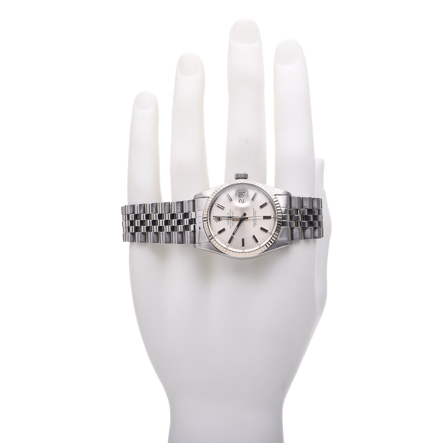 Rolex Stainless Steel 18K White Gold 36mm Oyster Perpetual Datejust Watch Silver 16234 2 of 7