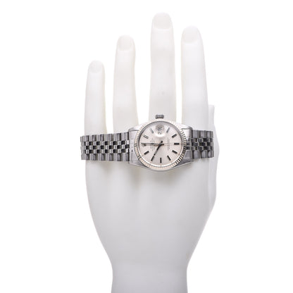 Rolex Stainless Steel 18K White Gold 36mm Oyster Perpetual Datejust Watch Silver 16234 2 of 7