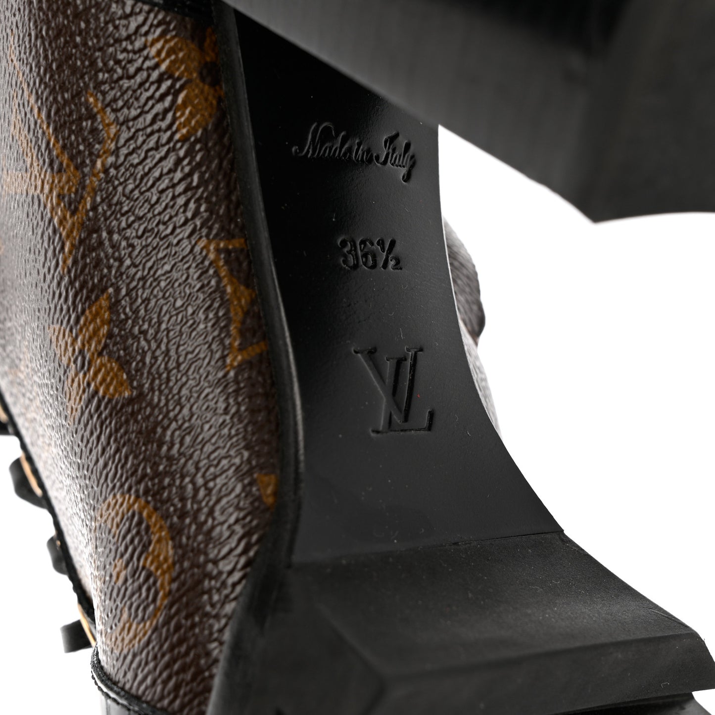 Patent Calfskin Monogram Star Trail Ankle Boots 36.5 Black