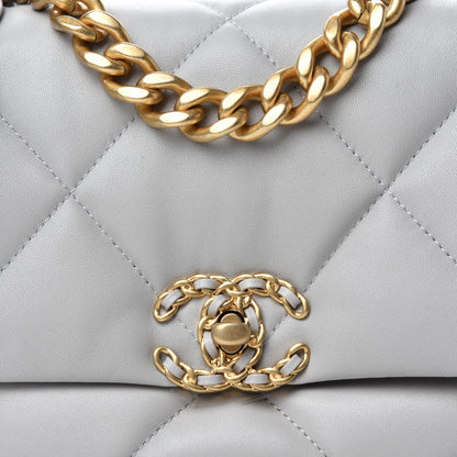 Chanel Lambskin Quilted Medium Chanel 19 Flap Grey 10 of 11