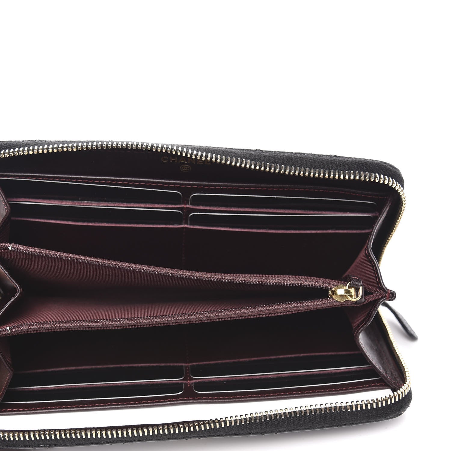 Chanel Caviar Quilted Large Gusset Zip Around Wallet Black 5 of 13