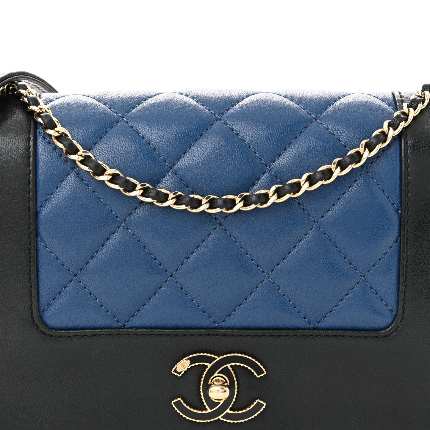 Sheepskin Quilted Small Mademoiselle Flap Black Blue