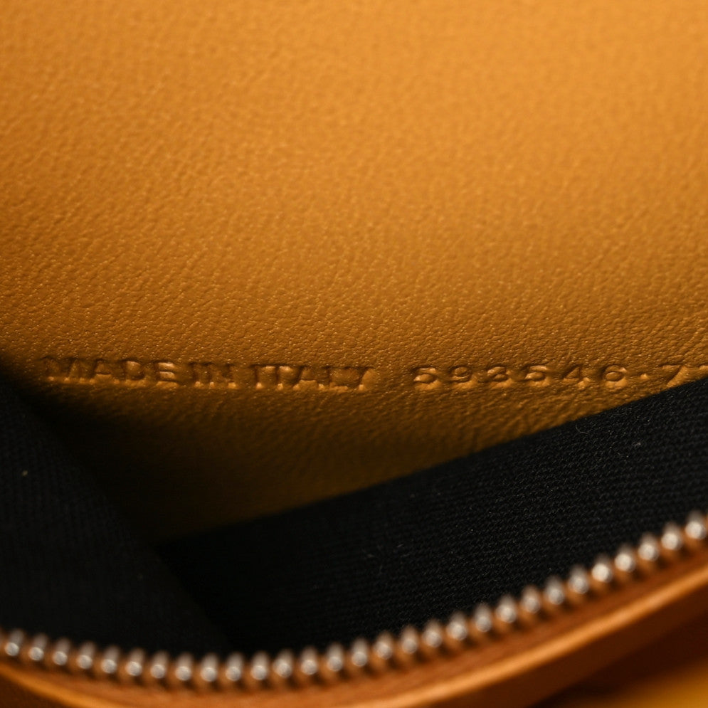 Shiny Calfskin Python Effect Small Hourglass Top Handle Bag Orange Black