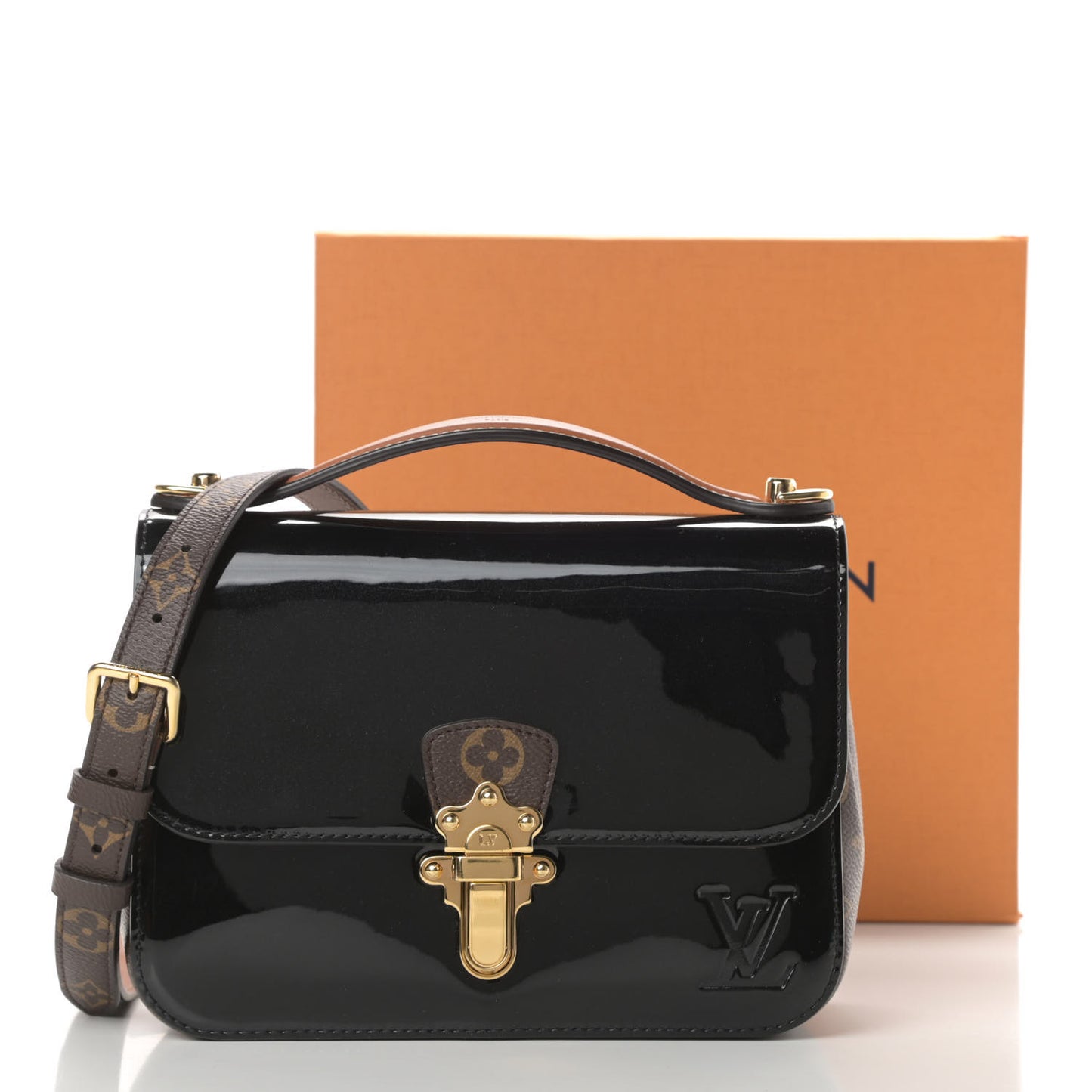 Patent Calfskin Monogram Cherrywood BB Black