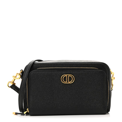 Christian Dior Grained Calfskin Caro Double Pouch Black 1 of 12