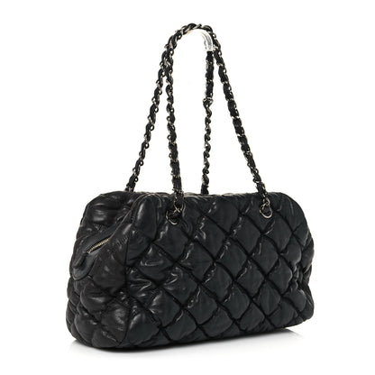 Chanel Calfskin Bubble Quilt Bowler Black 3 of 16
