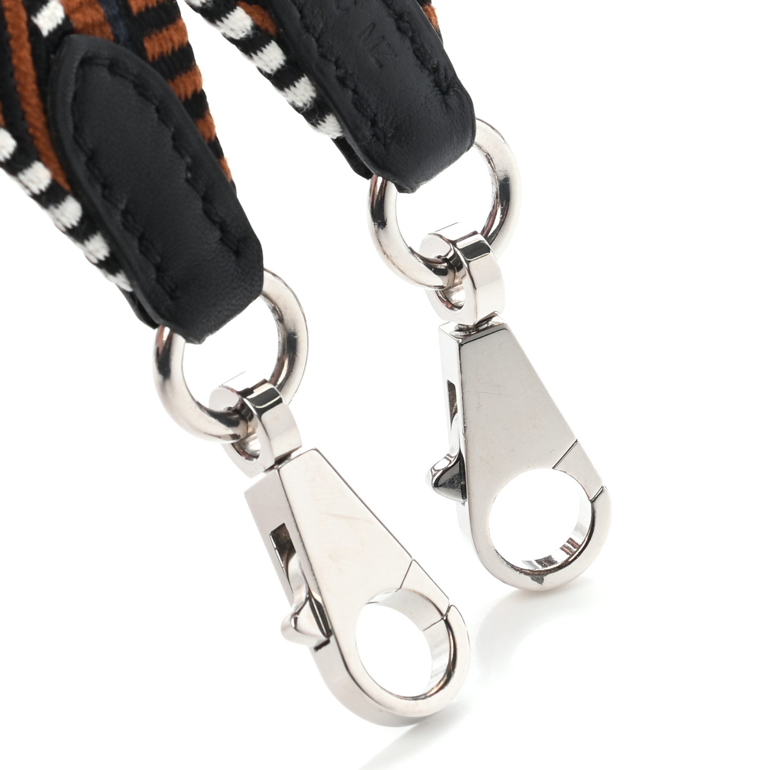 Hermes Toile Swift 25mm Grand Mousquetons Sangle Cavale Shoulder Strap Noisette Black 3 of 9