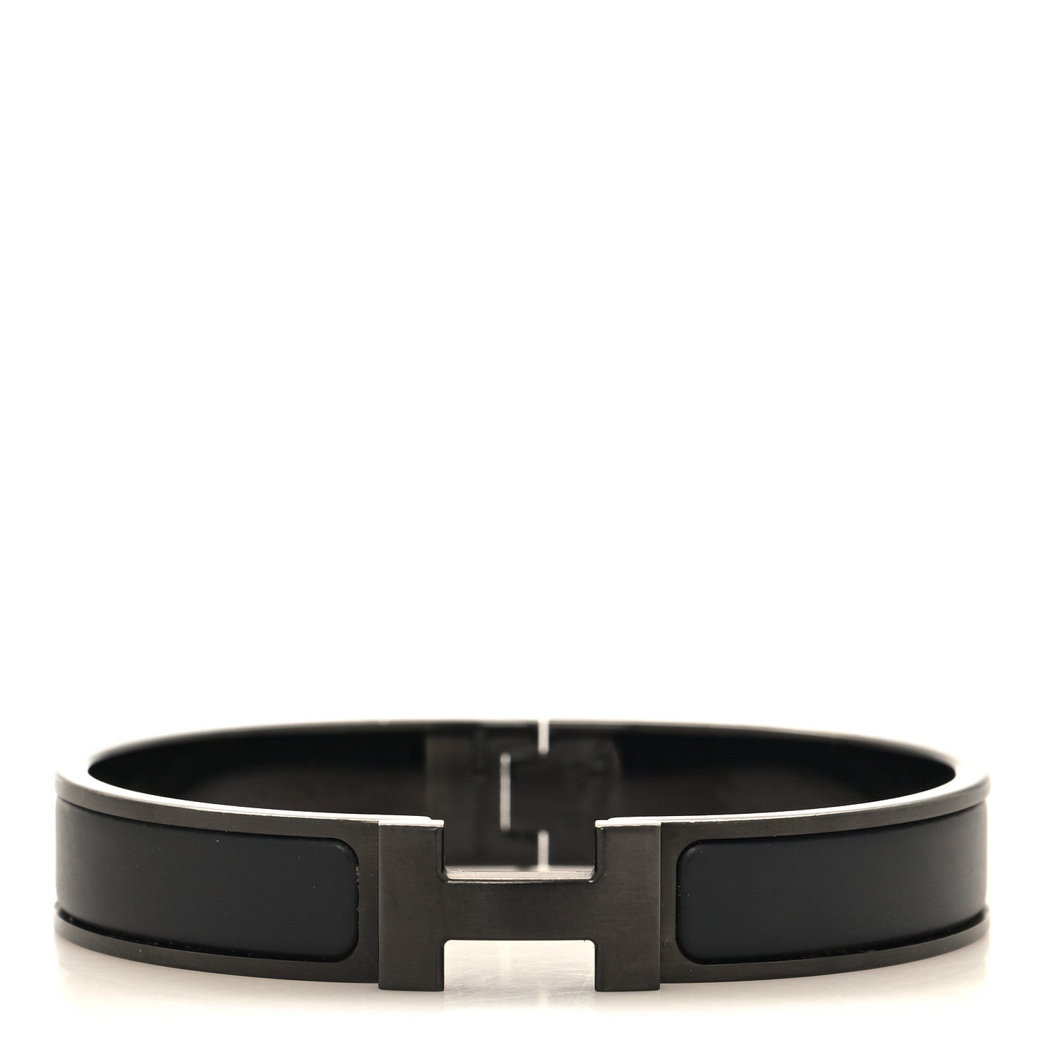Hermes Matte Enamel Narrow Clic Clac HH Bracelet T5 So Black 1 of 4
