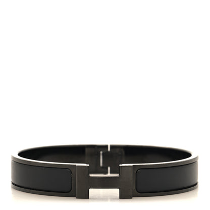 Hermes Matte Enamel Narrow Clic Clac HH Bracelet T5 So Black 1 of 4