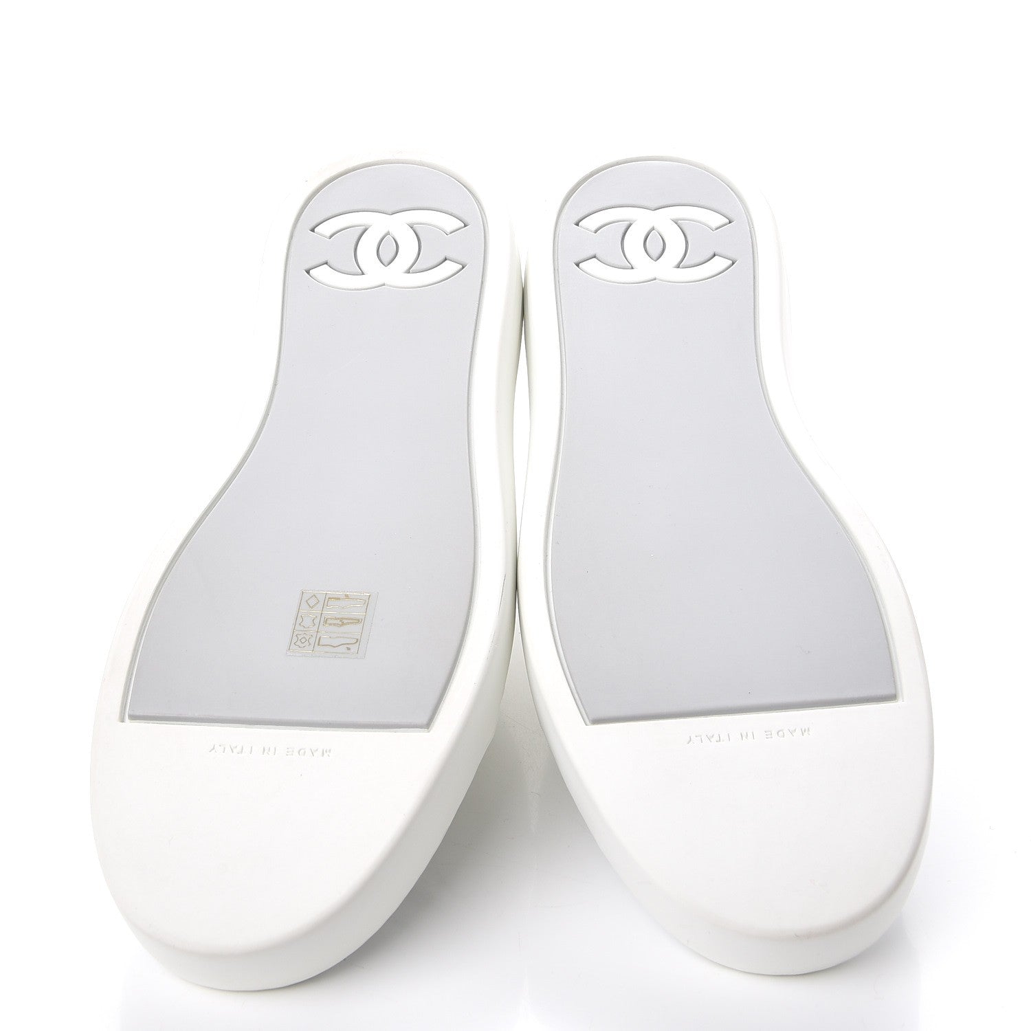 Chanel Iridescent Goatskin Sneakers 40.5 White Silver 5 of 10