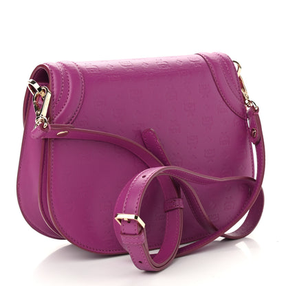 MCM Calfskin Ottomar Monogram Trisha Shoulder Bag Purple 3 of 10