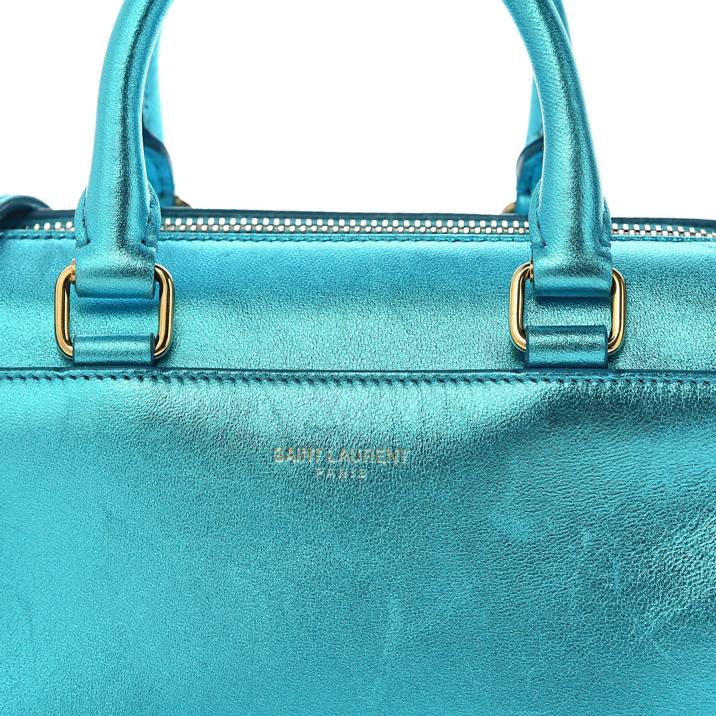 Metallic Lambskin Classic Toy Duffle Blue