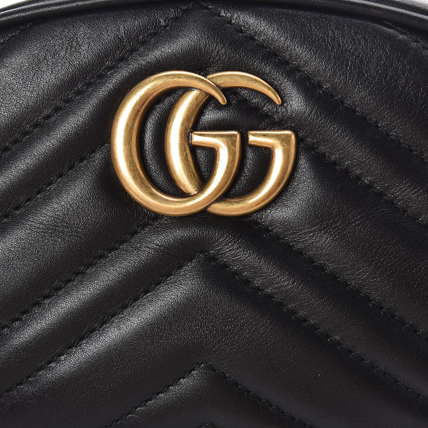 Calfskin Matelasse GG Marmont Belt Bag 75 30 Black