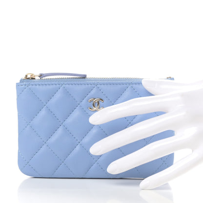 Chanel Lambskin Quilted Small Cosmetic Case Light Blue 2 of 7
