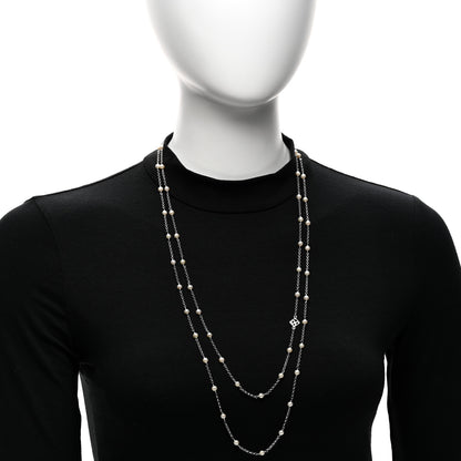 David Yurman Sterling Silver Freshwater Cultured Pearl Station Long Necklace 2 of 4