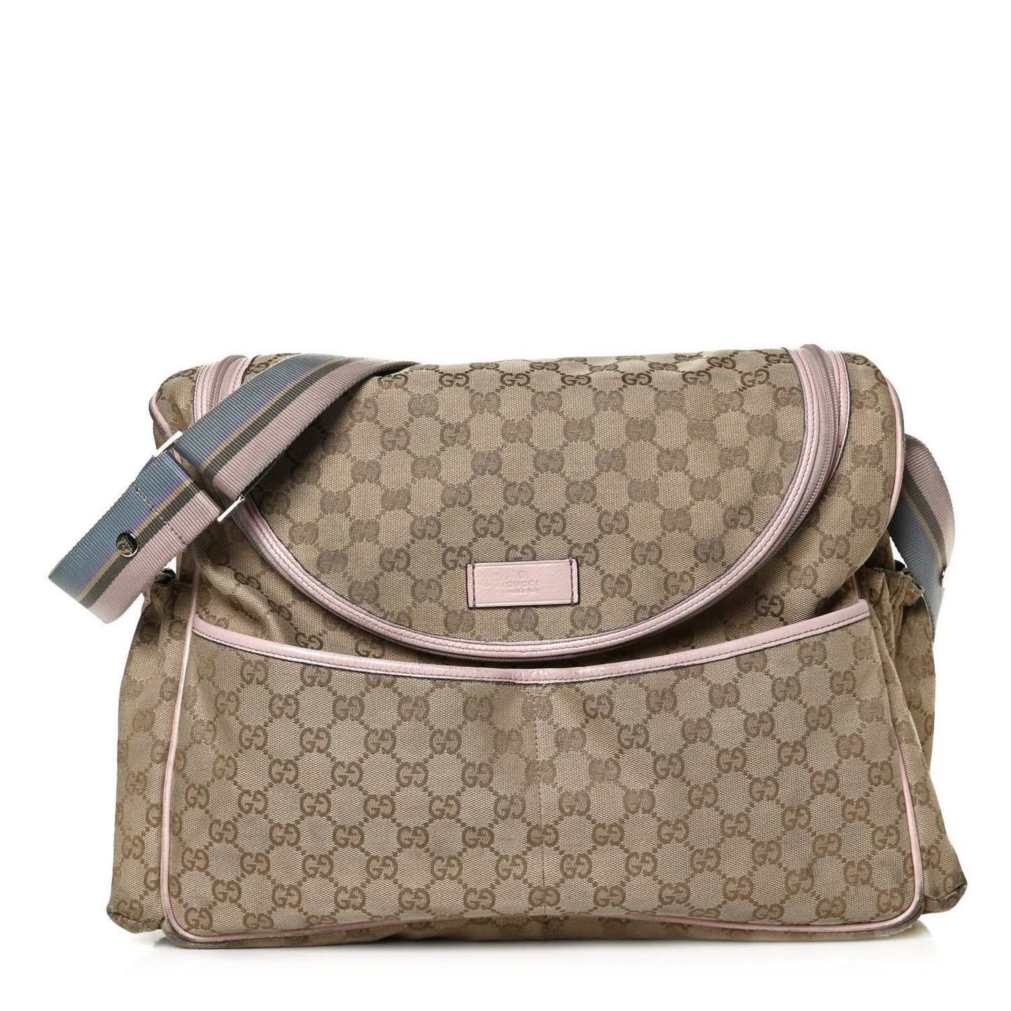 Monogram Web Diaper Bag Pink