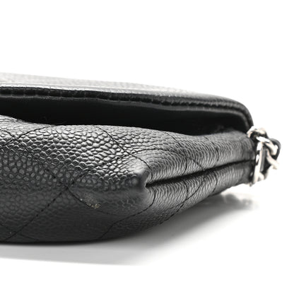 Chanel Caviar Half Moon Wallet On Chain WOC Black 10 of 10