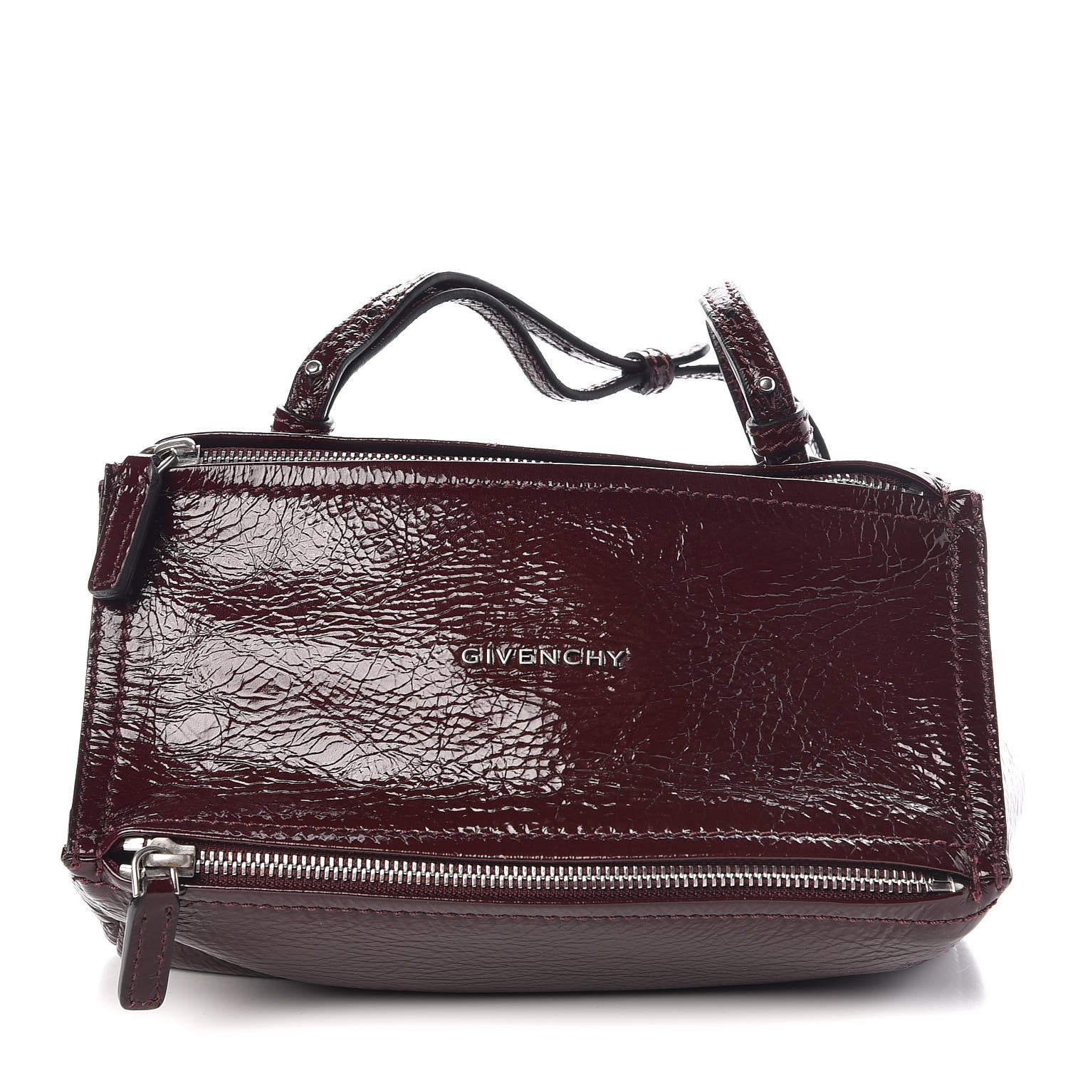 Givenchy Crinkled Patent Deerskin Mini Pandora Aubergine 1 of 9